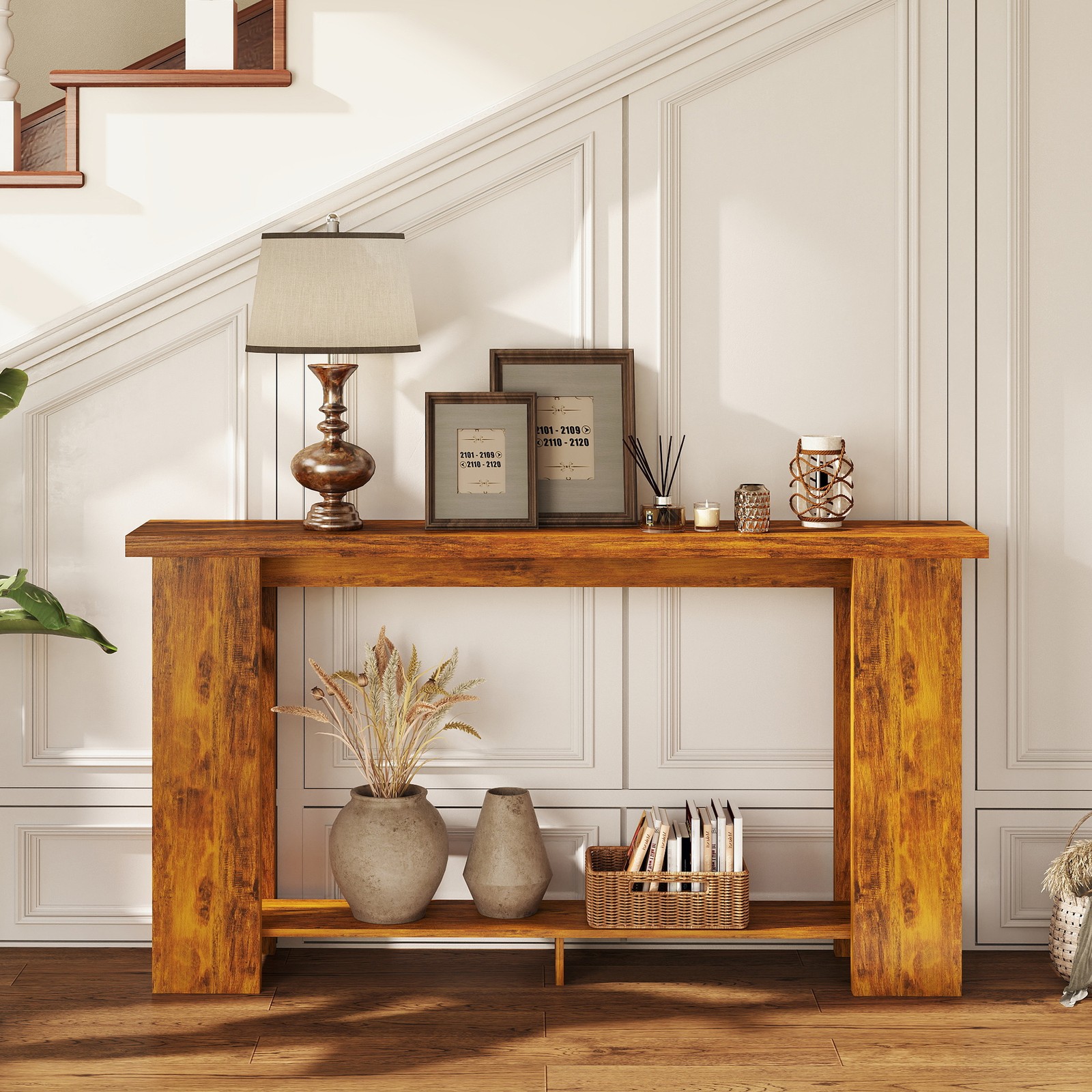 63″ Narrow Entryway Console Table Thickened Tabletop for Living Room, Hallway