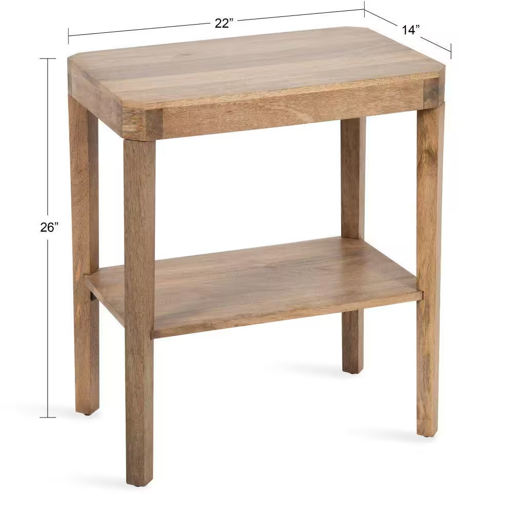 Talcott 22 In. W X 14 In. D X 26 In. H Natural Rectangle Wood End Table