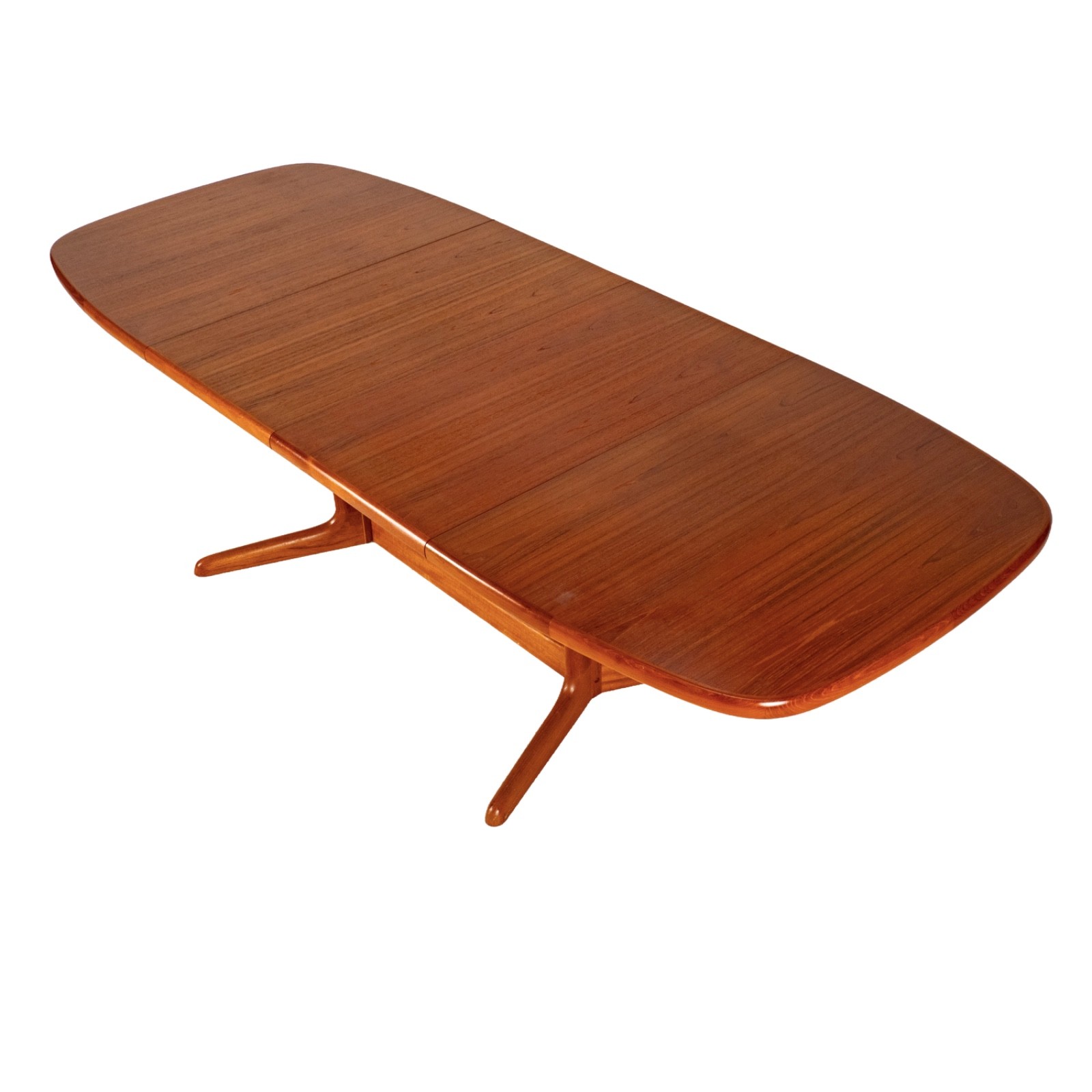 Rasmus Danish Modern Teak Extension Dining Table 2 Leaves Denmark MCM 98.5″