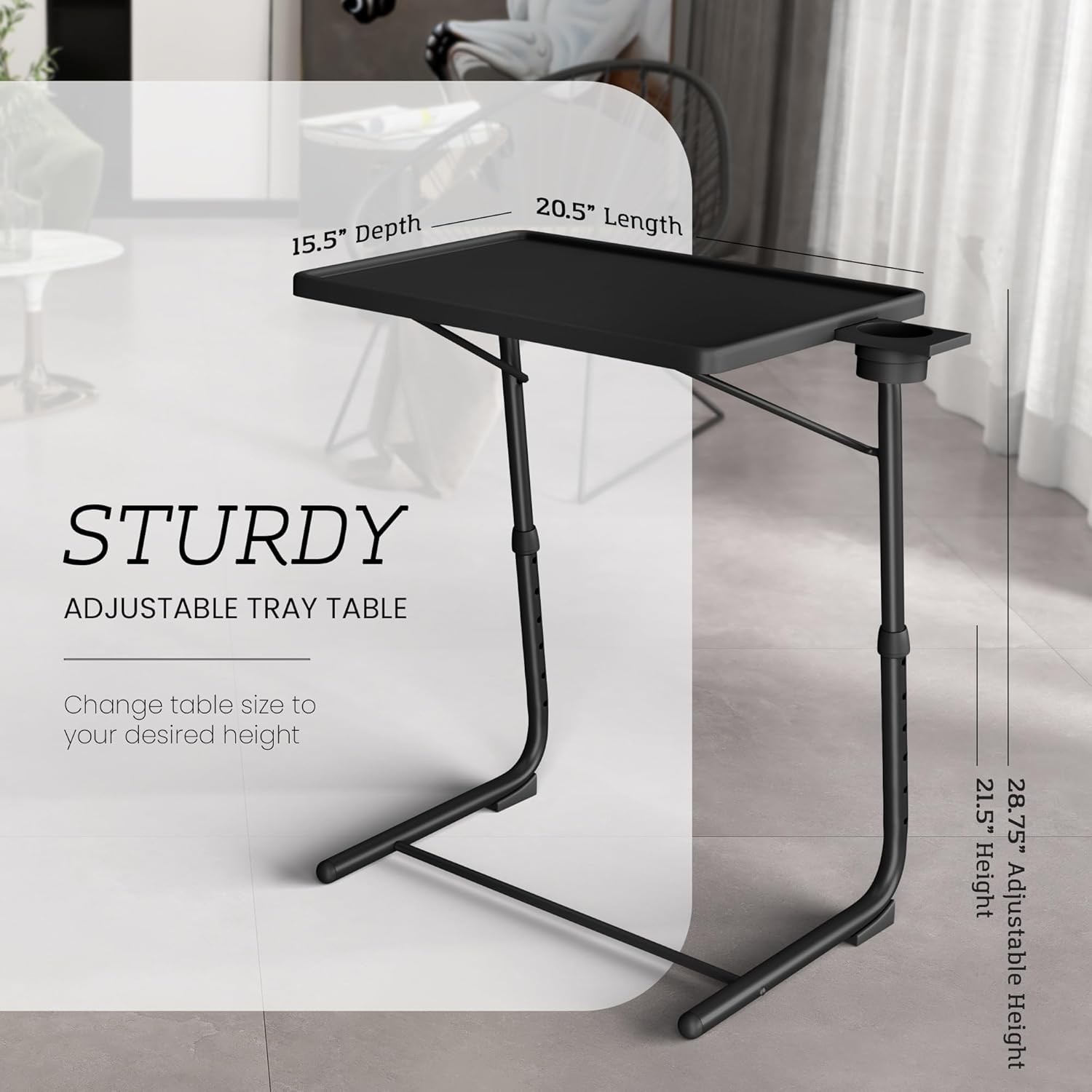 Adjustable TV Tray Table Portable Folding Laptop Desk Dinner Bed Sofa Tray Table