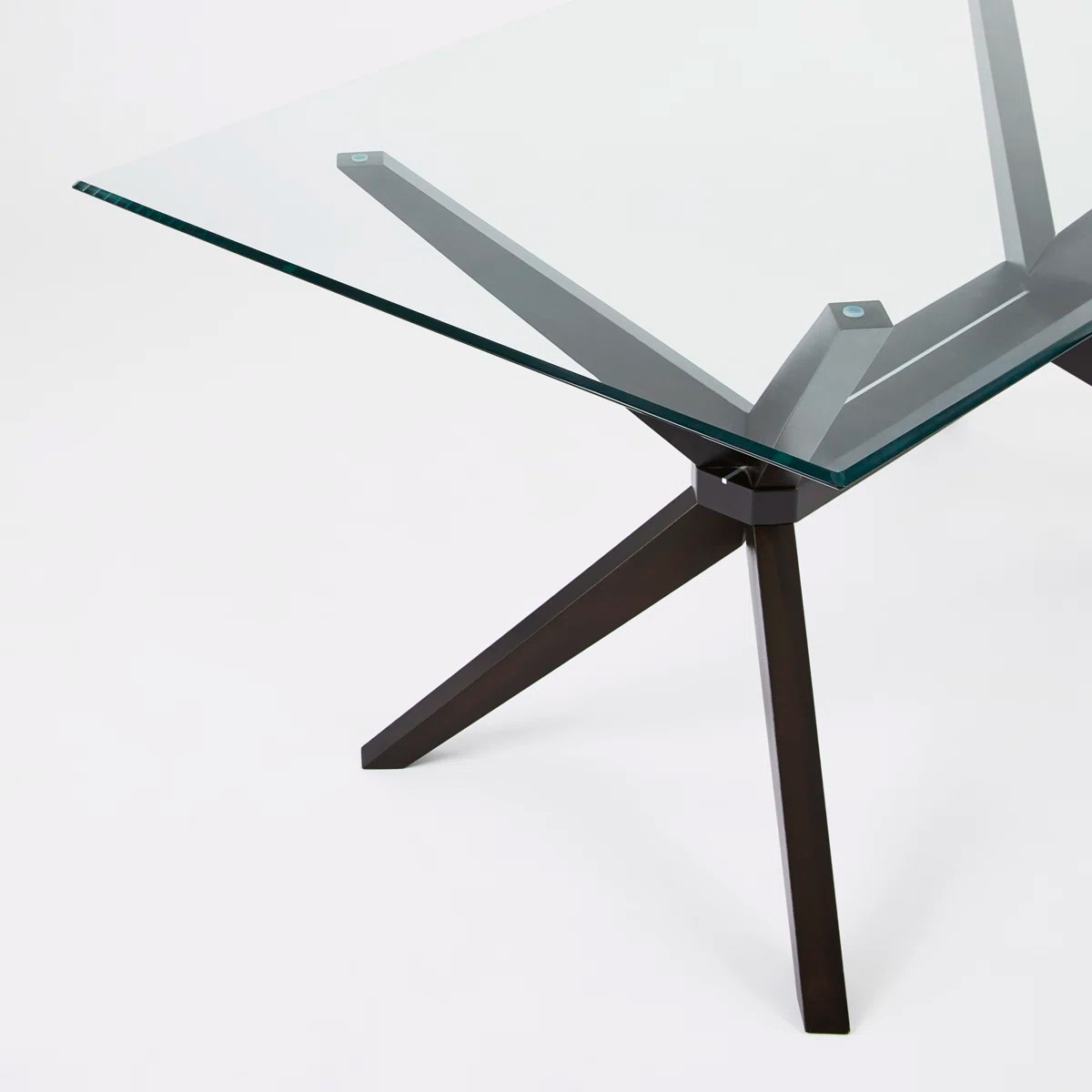 Modern Glass Trestle Dining Table – Seats 6 – Used in excellent condition