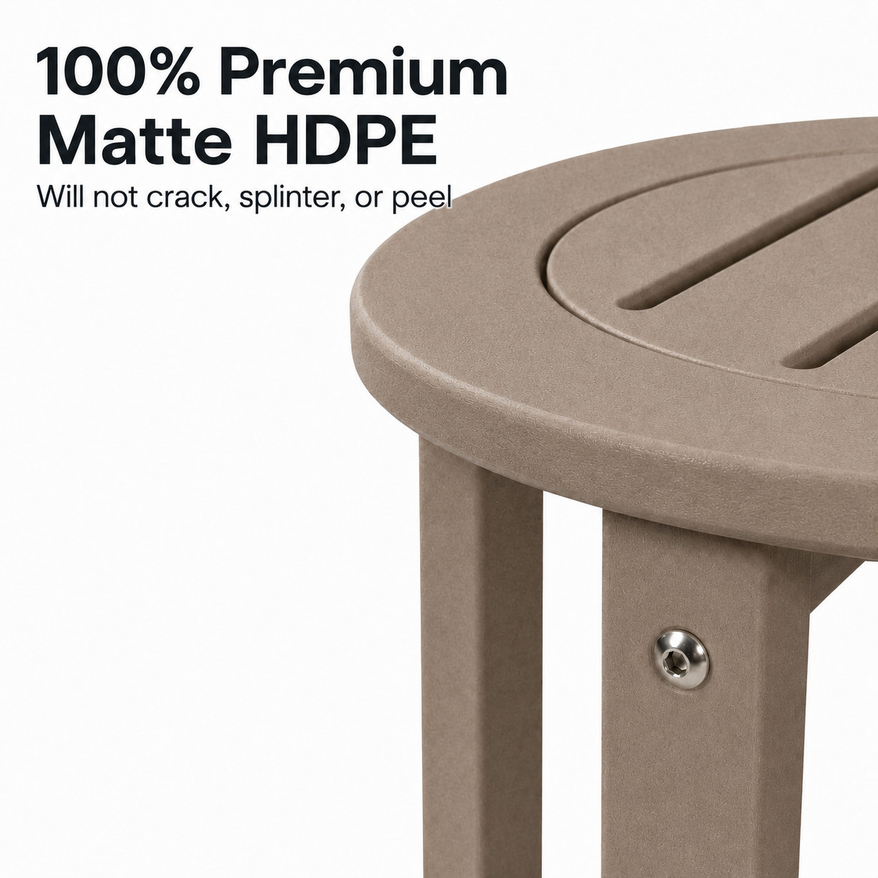 Antique Brown HDPE Outdoor Side Table 15.94″ L x 15.94″ W x 17.71″ H