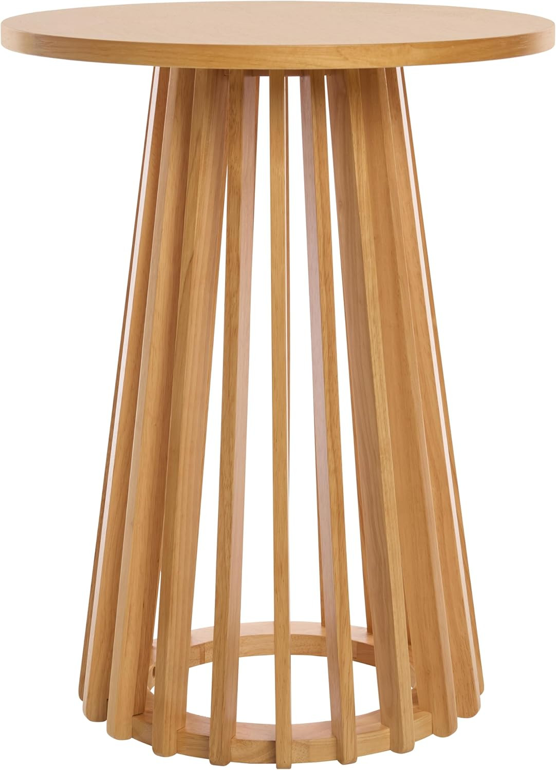 Cassio Natural Brown Accent Table – Modern Sculptural Side Table