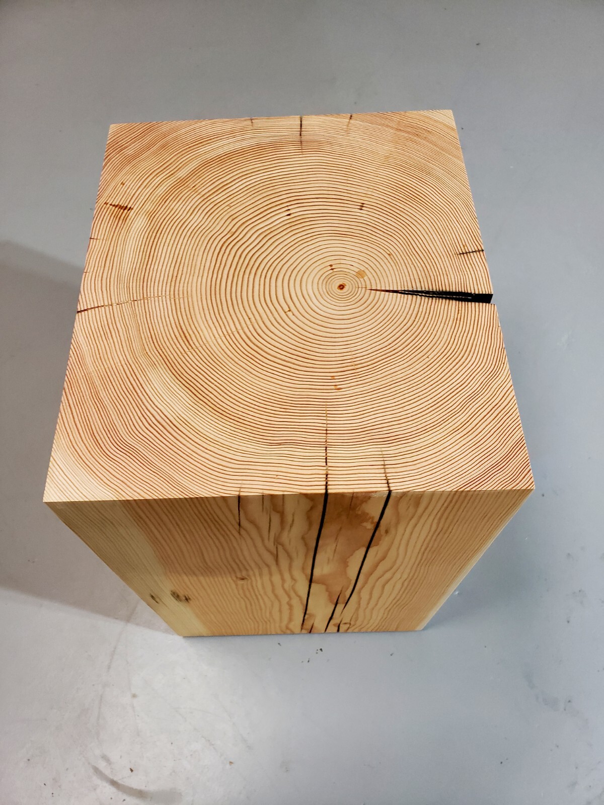Modern wood timber block tree stump side table stool