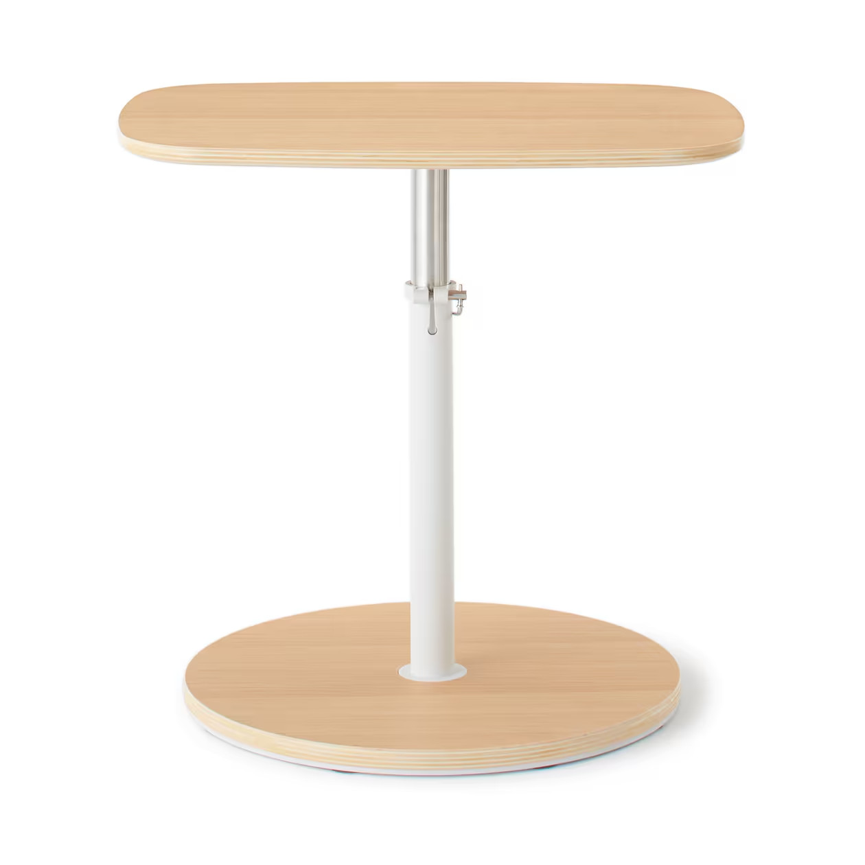 MUJI Side Table Adjustable Height 19.6 x 15.7 x 14.5-22.8in NEW oak wood
