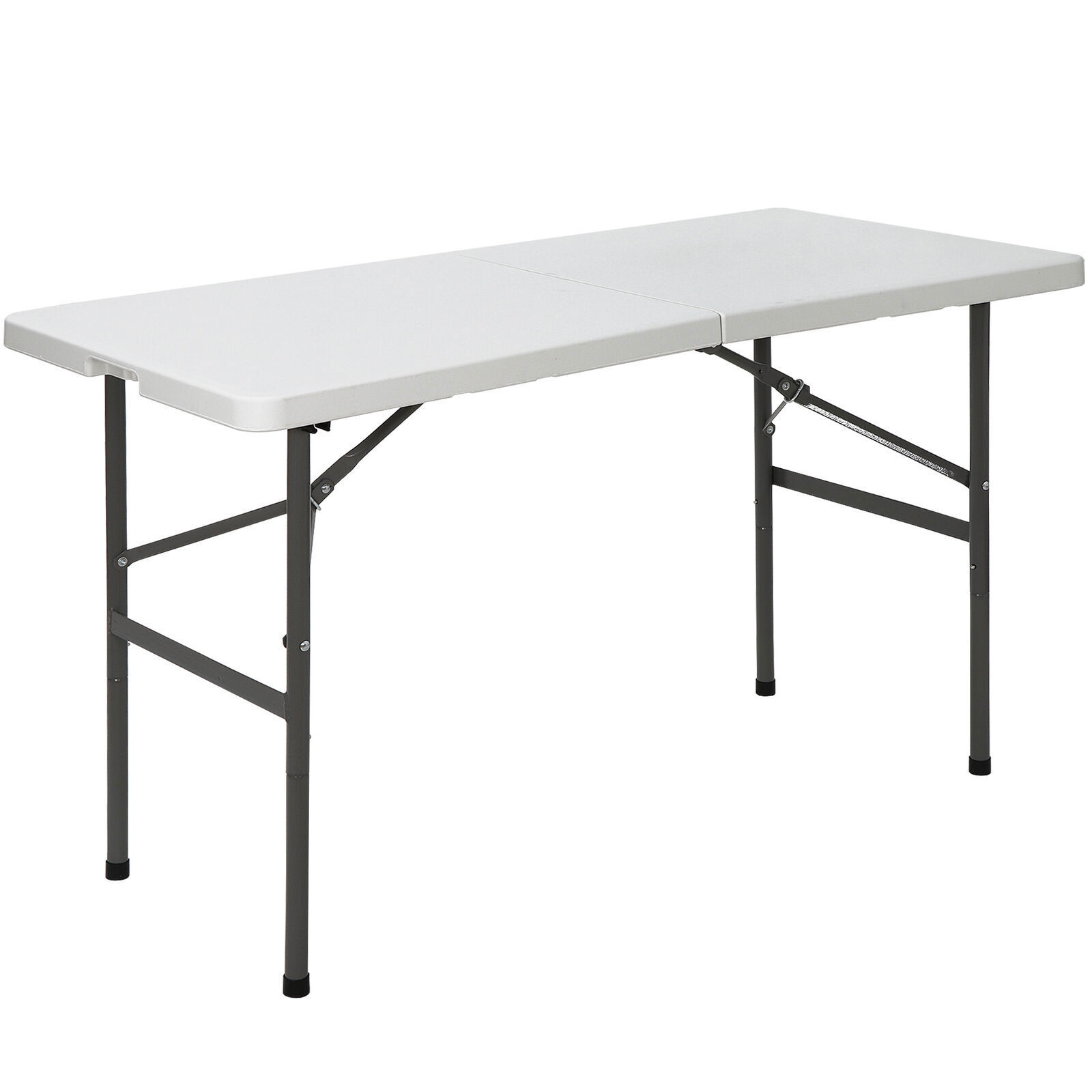 2PCS 4FT Foldlable Table Durable w/Carry Handle Picnic Party Camping Desk White