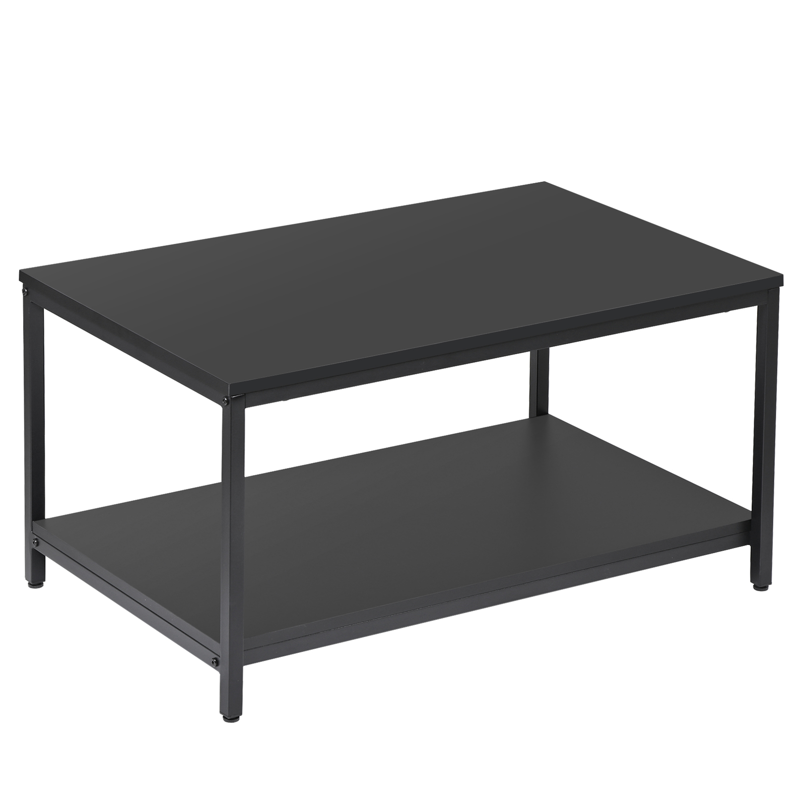 Coffee Table Black Vintage Cocktail Table with Storage Shelf for Livingroom