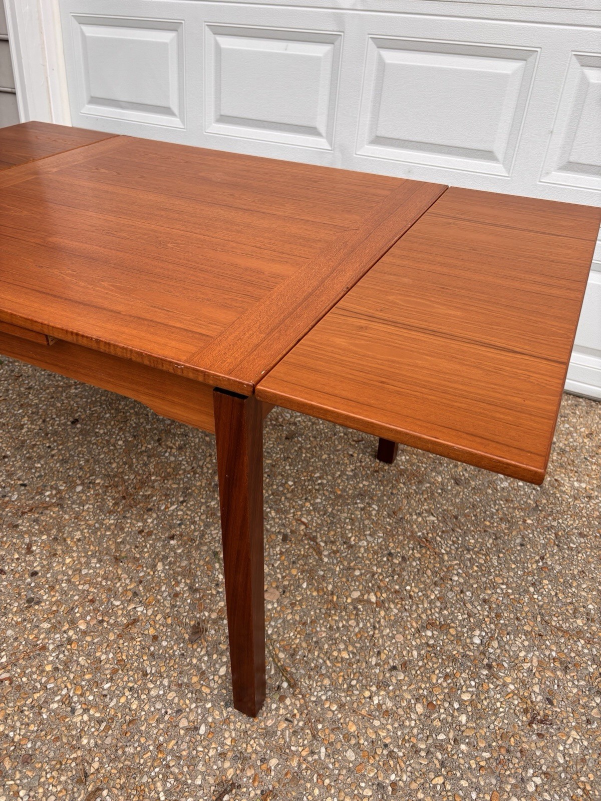Vintage MCM Danish Modern Teak 34” Extension Dining Table Square Card Mahjong