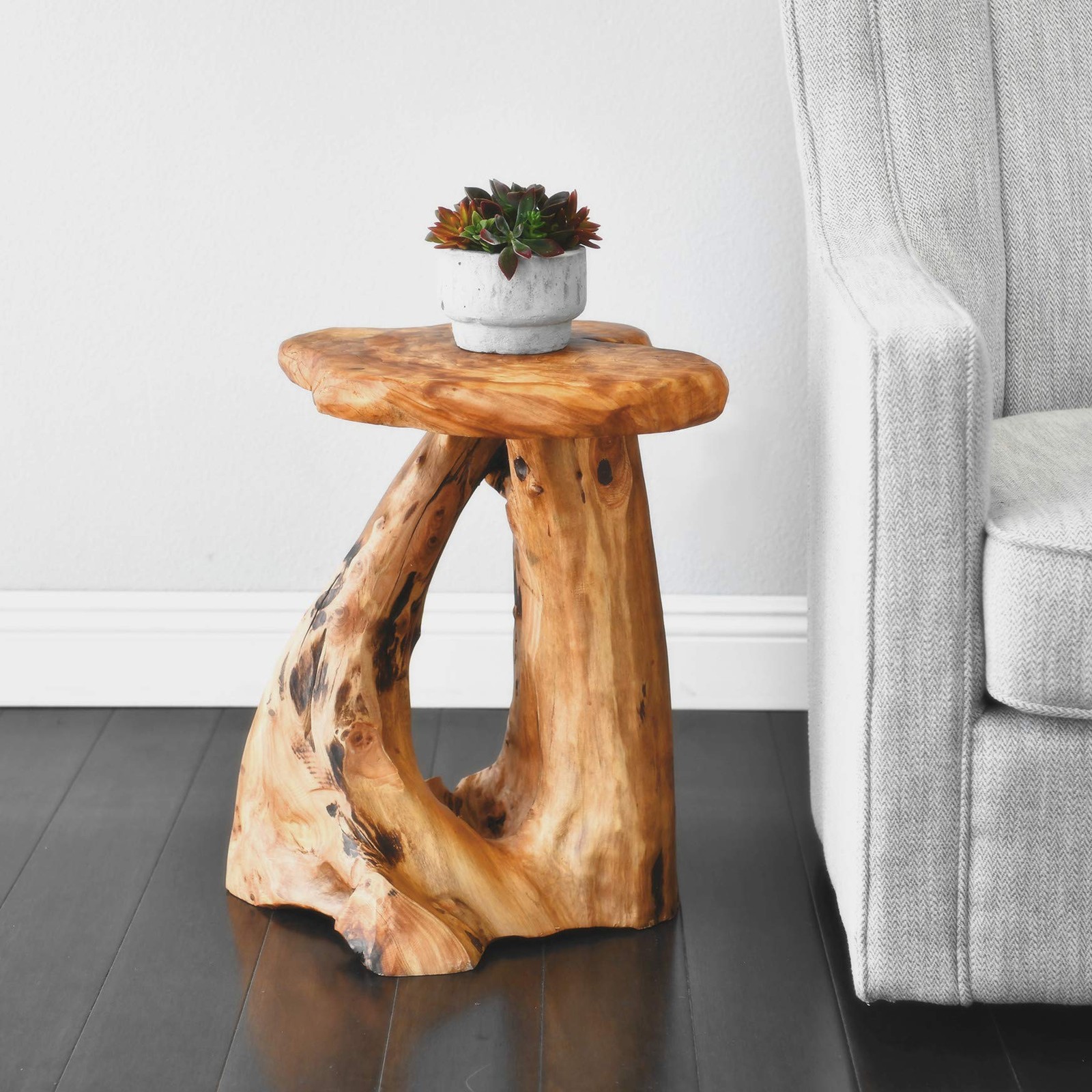 Tree Stump Side Table Live Edge Stool Natural Edge Wood Side Table Accent Table