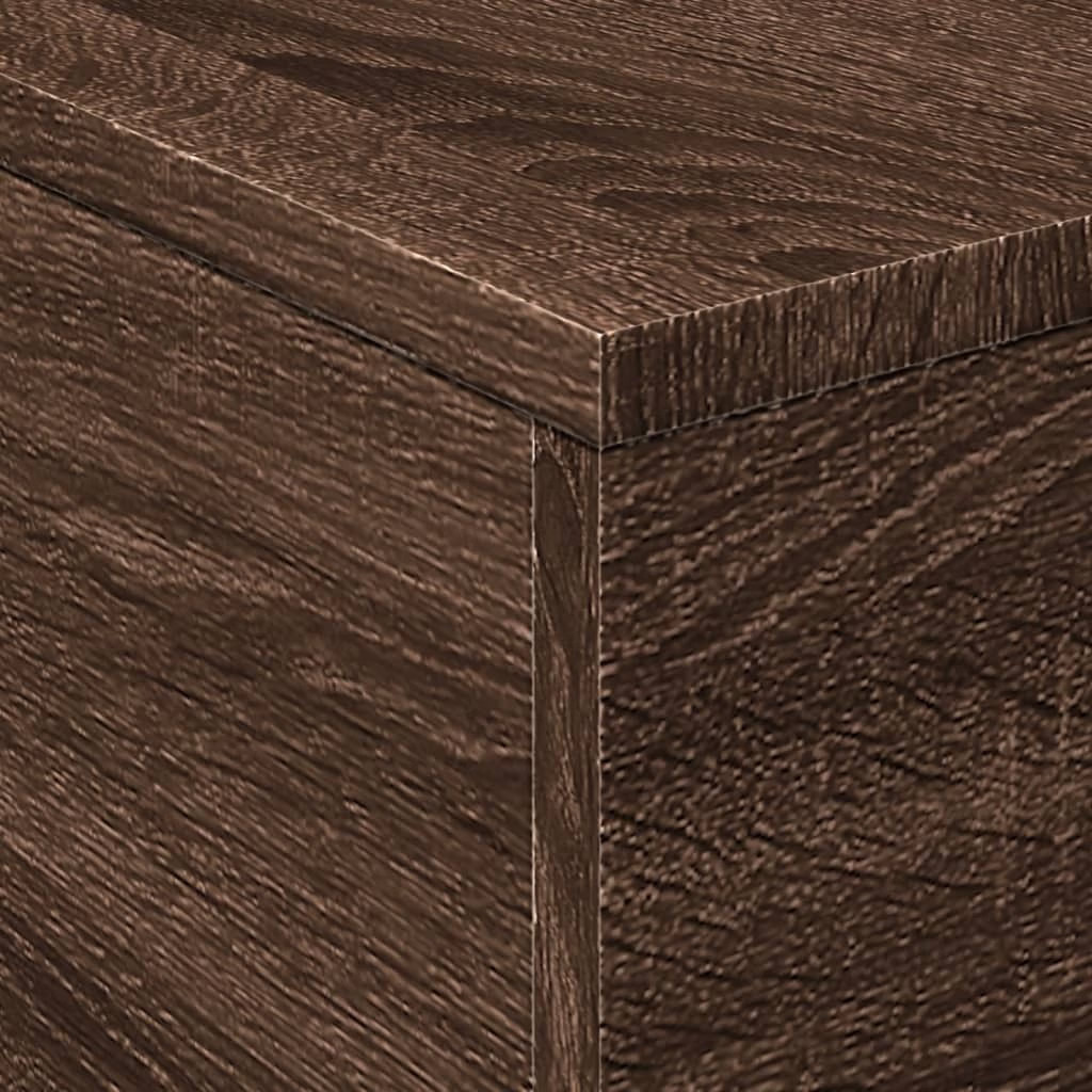 Coffee Table Brown Oak Engineered wood 19.7×19.7×15.7 in