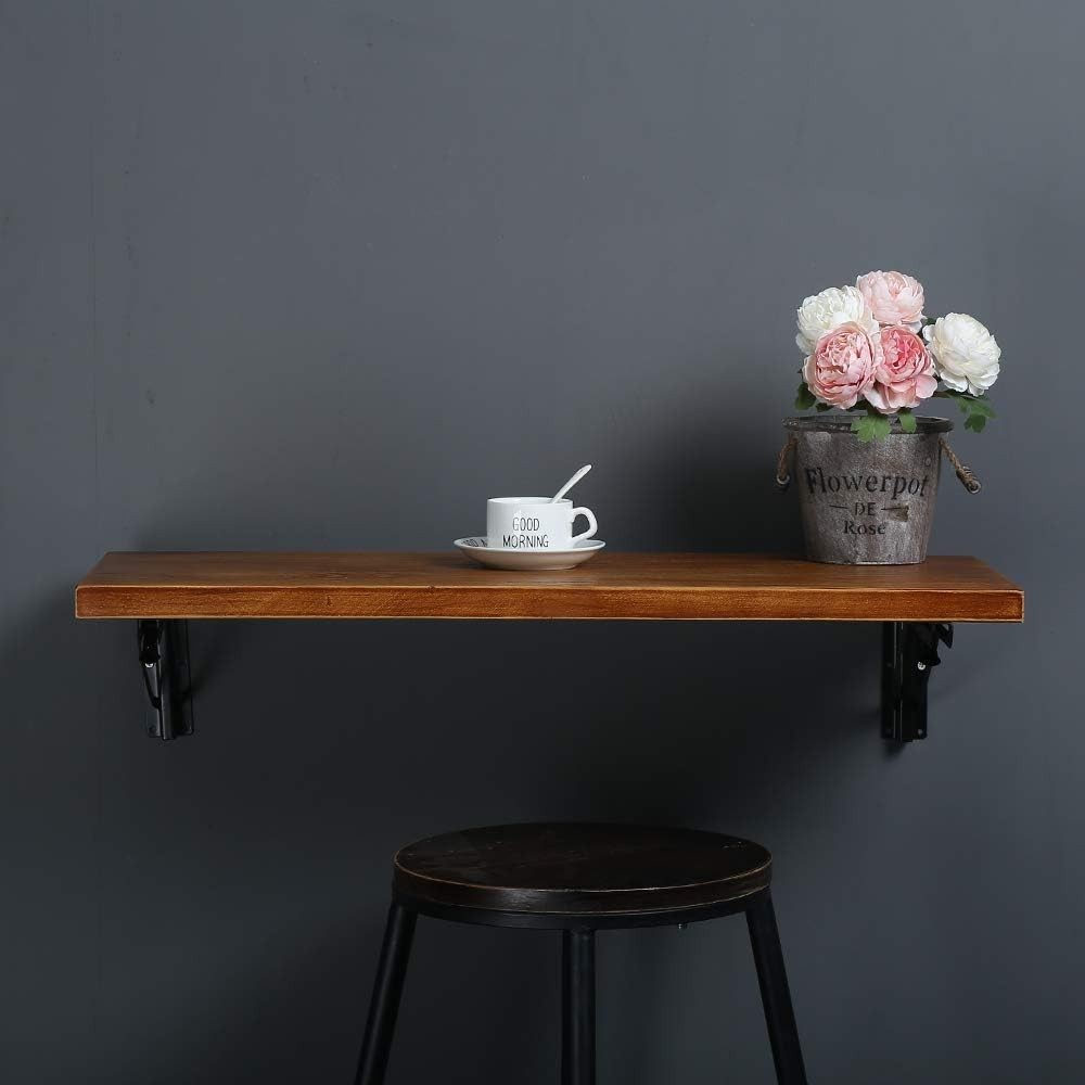47″ Industrial Rustic Folding Wall-Mounted Workbench – Perfect for Small Spaces