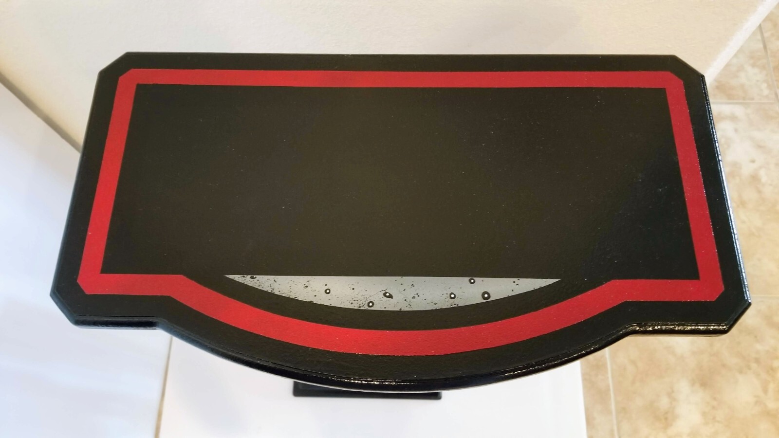 Cherry red Abstract table – Contemporary modern end table, accent table, 30″