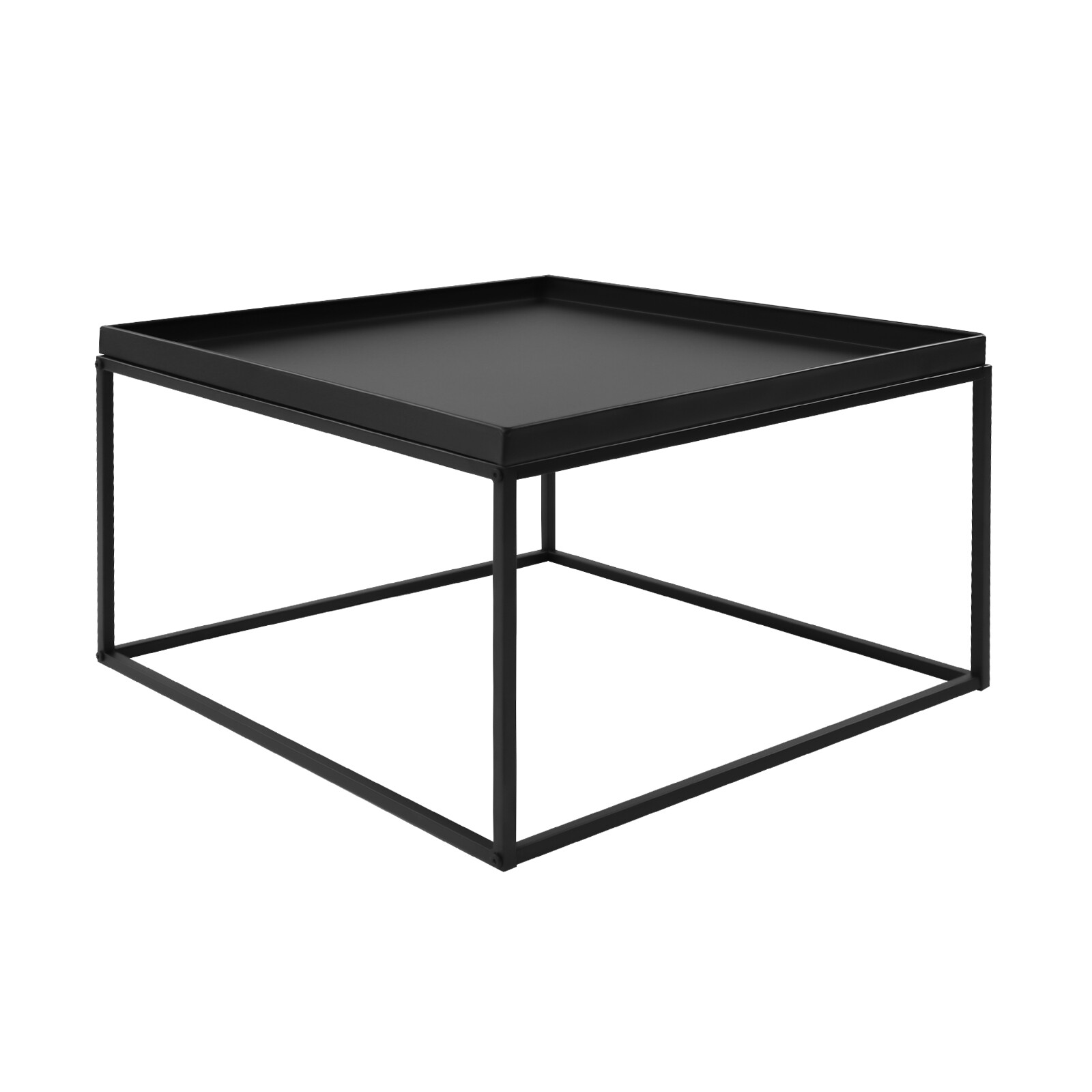 59cm Metal Square Coffee Table End Table/Side Table For Office Home Matt Black