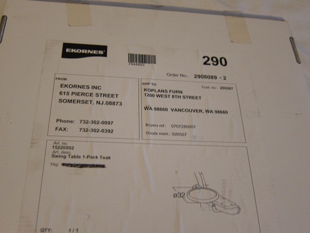 Ekornes Stressless Swing Round Table TEAK STAIN Made In Norway – New in box