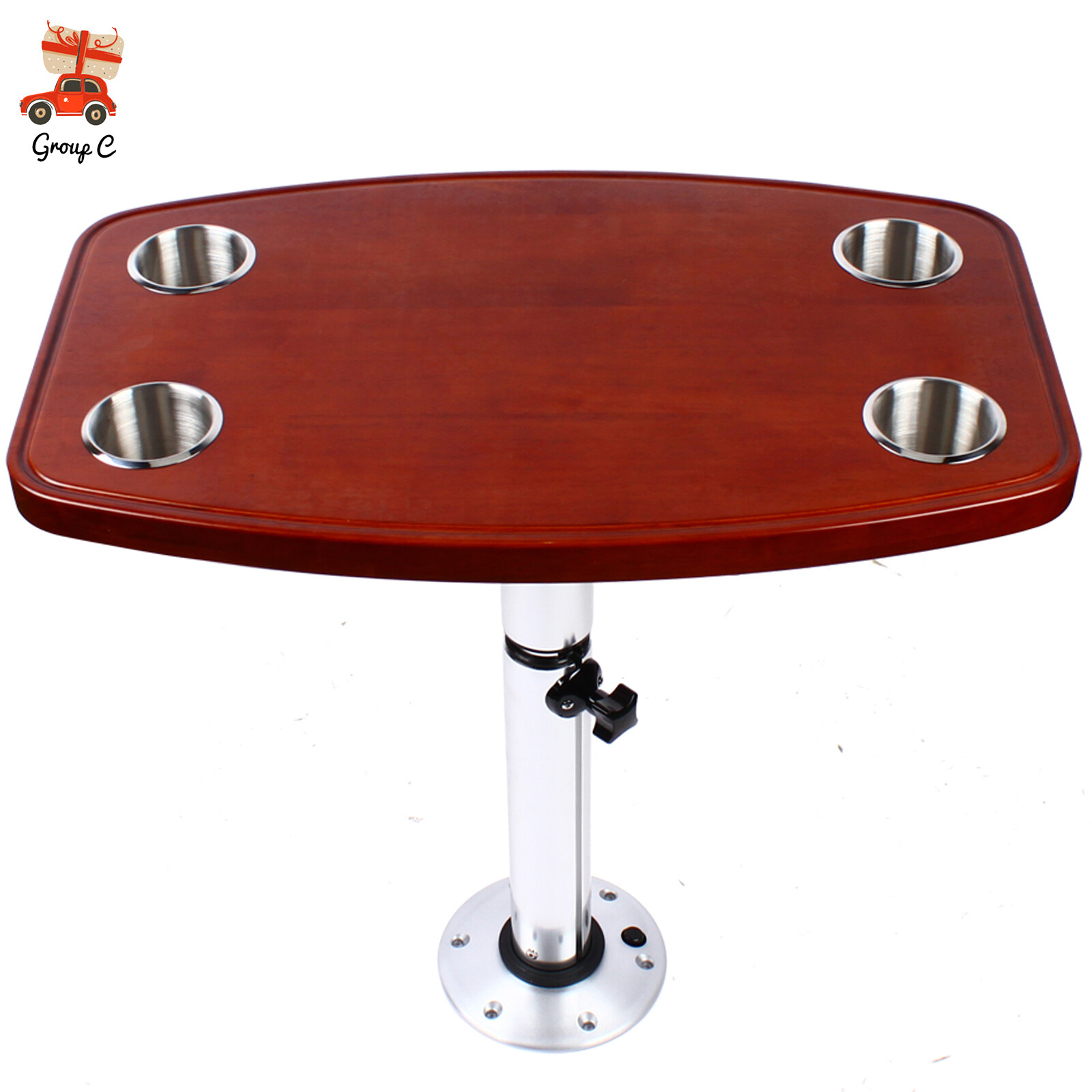 elm Table Top for RV Marine Boat w/ 4 Cup Holders elm Table Top Removable New