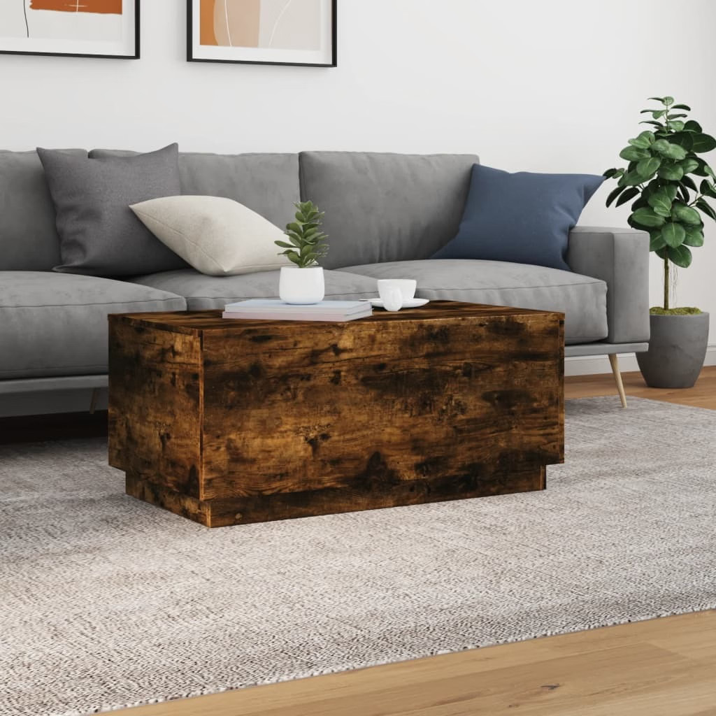 Coffee Table Smoked Oak Engineered wood 35.4×19.7×15.7 in