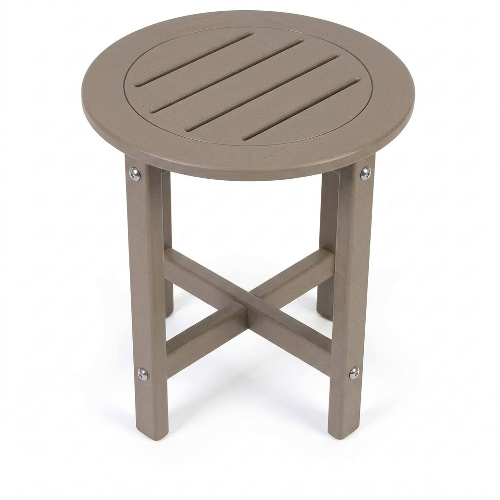 Antique Brown HDPE Outdoor Side Table 15.94″ L x 15.94″ W x 17.71″ H