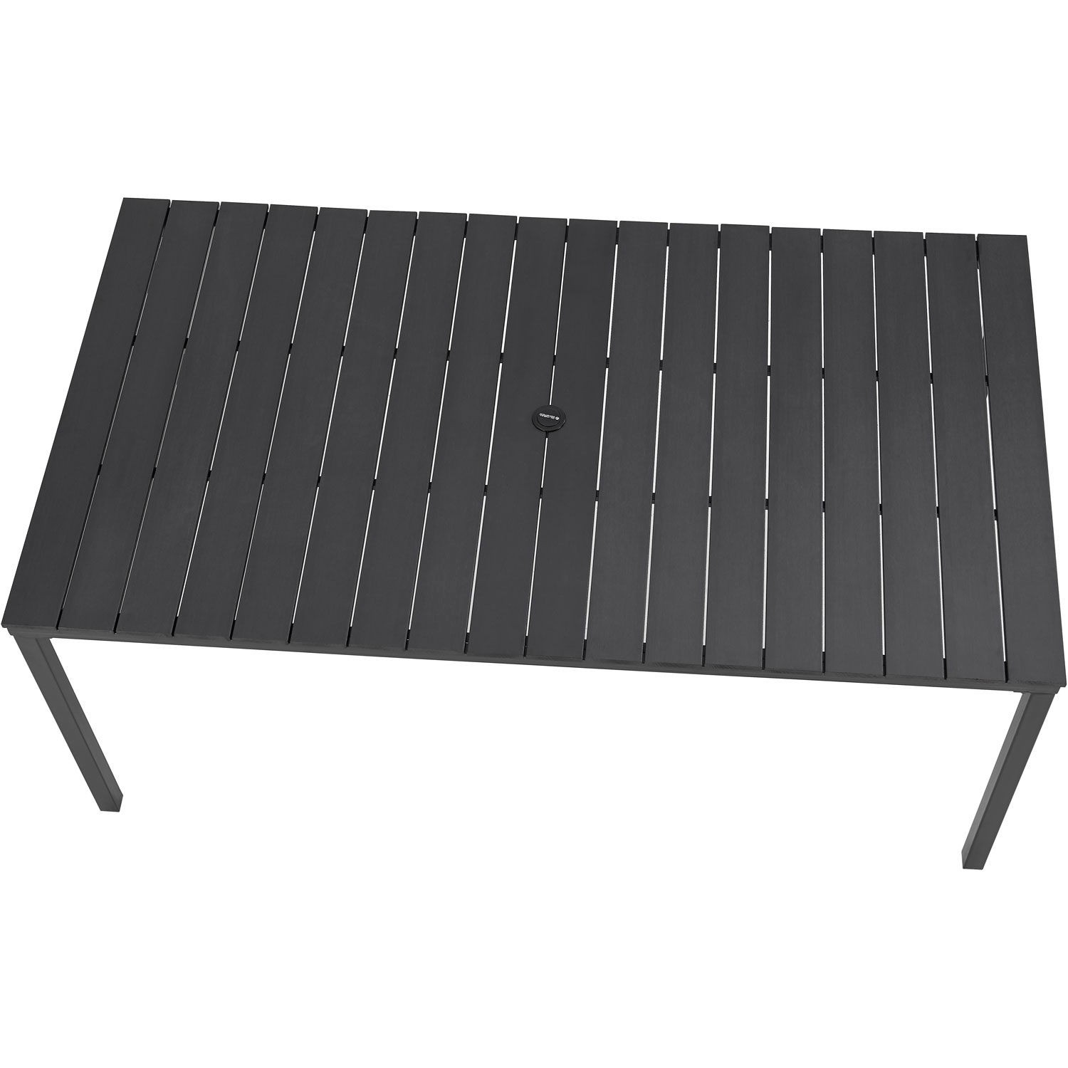 Global Industrial 70″ Rectangular Resin Outdoor Dining Table Black