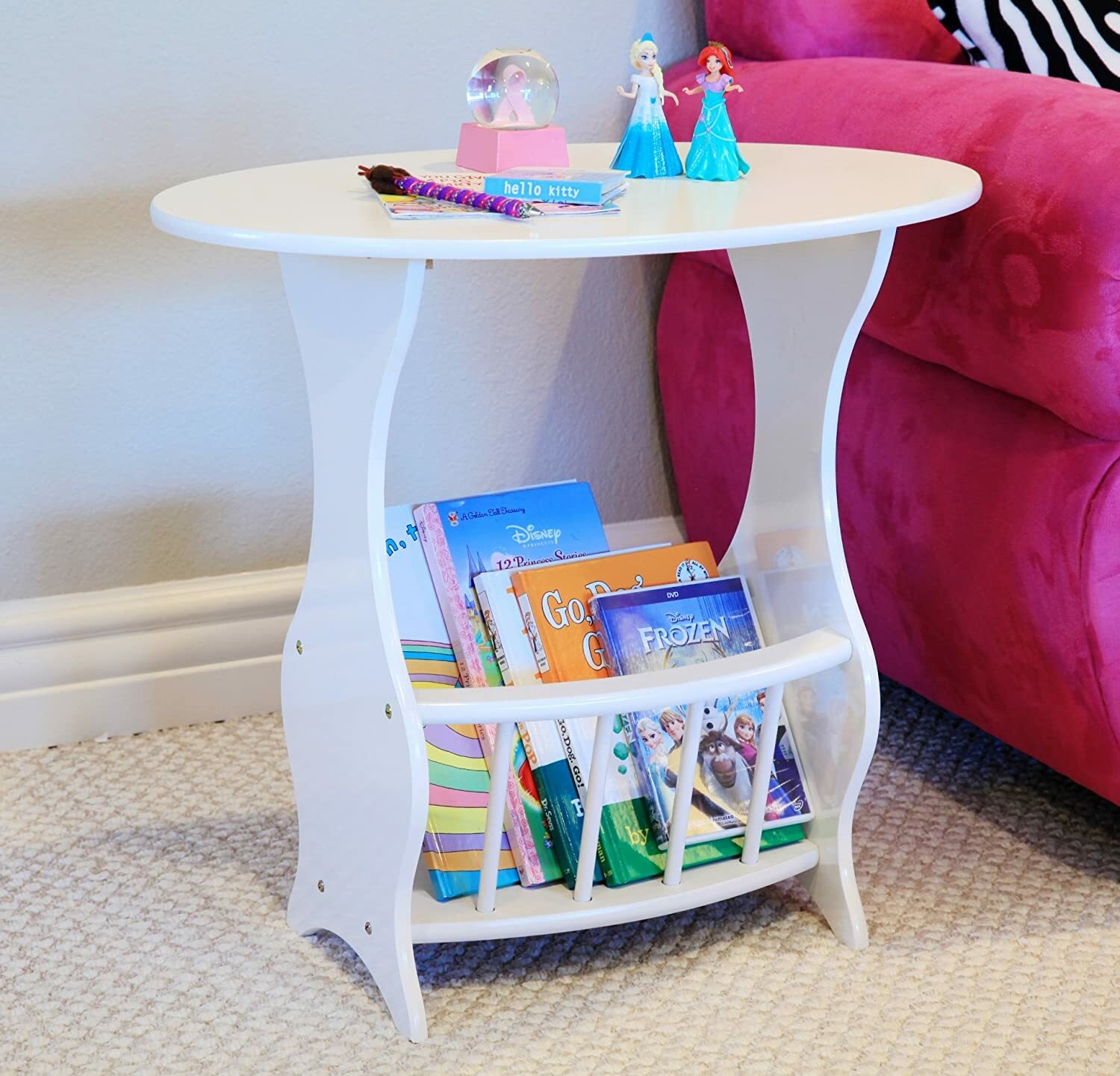 Kids Side End Table For Small Spaces Nursery Bedside Books Lamp Nightstand NEW