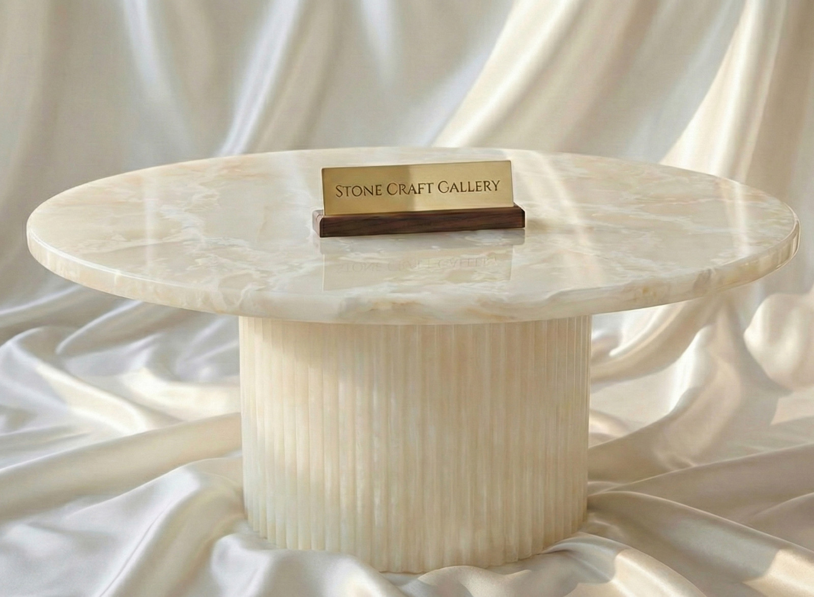 Premium Round Stone Tabletop Slab | Polished Coffee Table Top