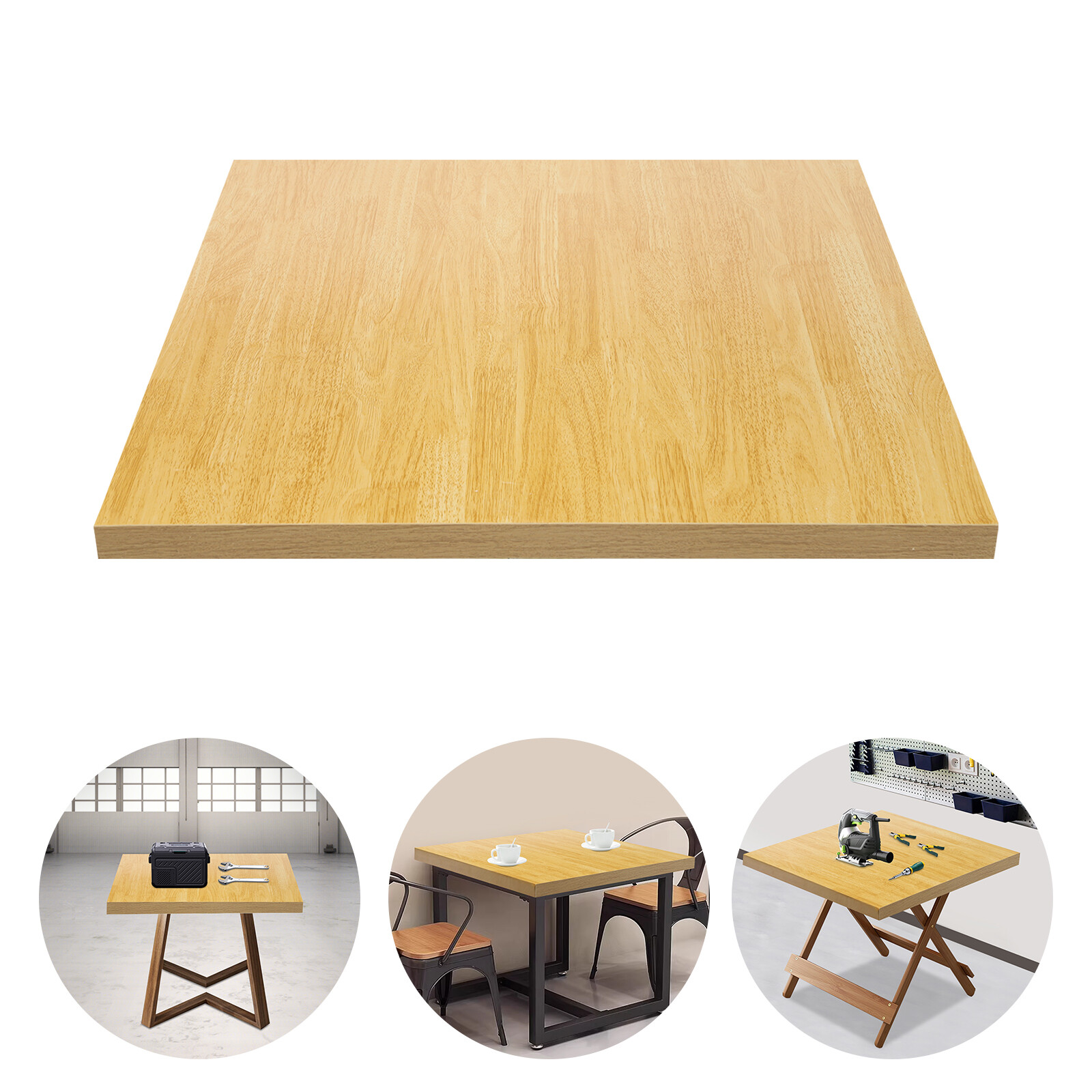 Wood Color Square Table Top 75*75cm Workstation Tabletop For Various Table Legs