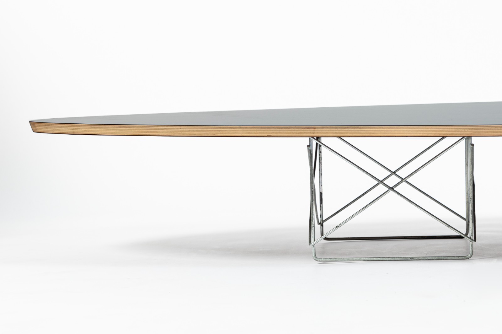 Eames Surfboard ETR Coffee Table for Herman Miller, Black Mid Century Modern