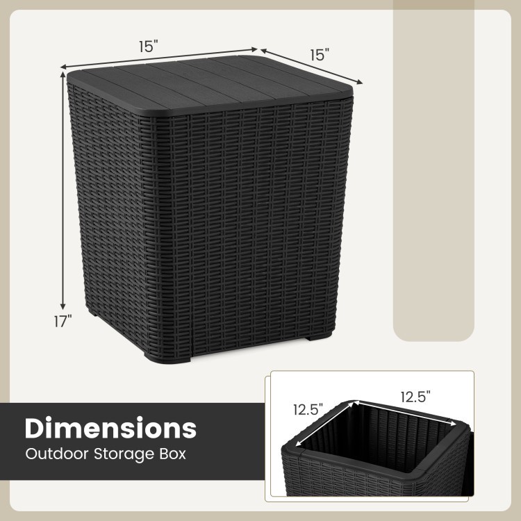 UV-Resistant Resin Patio Table w/ Wicker Accent & Detachable Lid