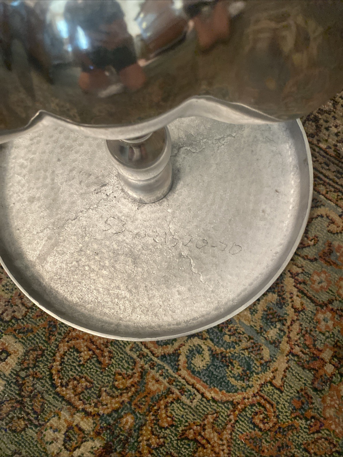 Modern Sculptural Aluminum Pedestal End Table Contemporary Designer 17.5” India