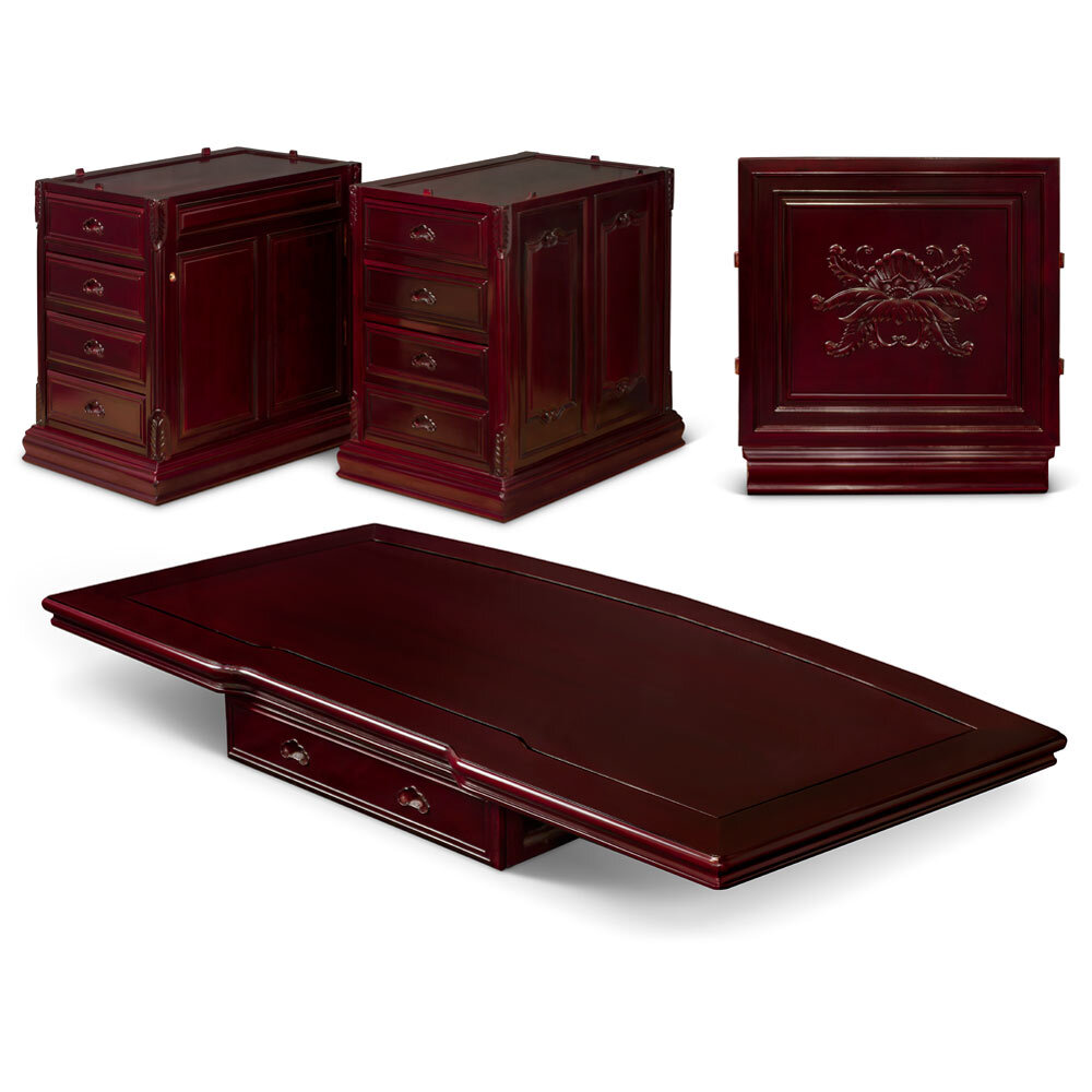 US SELLER – Dark Cherry Rosewood French Style Credenza Desk