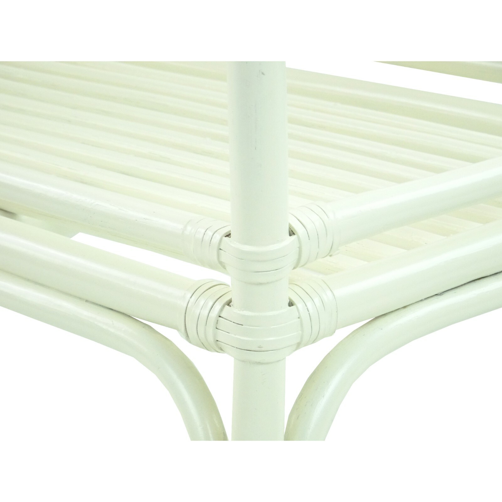 Alexa Rectangular Coffee Table White Color Natural Rattan Wicker Handmade Design