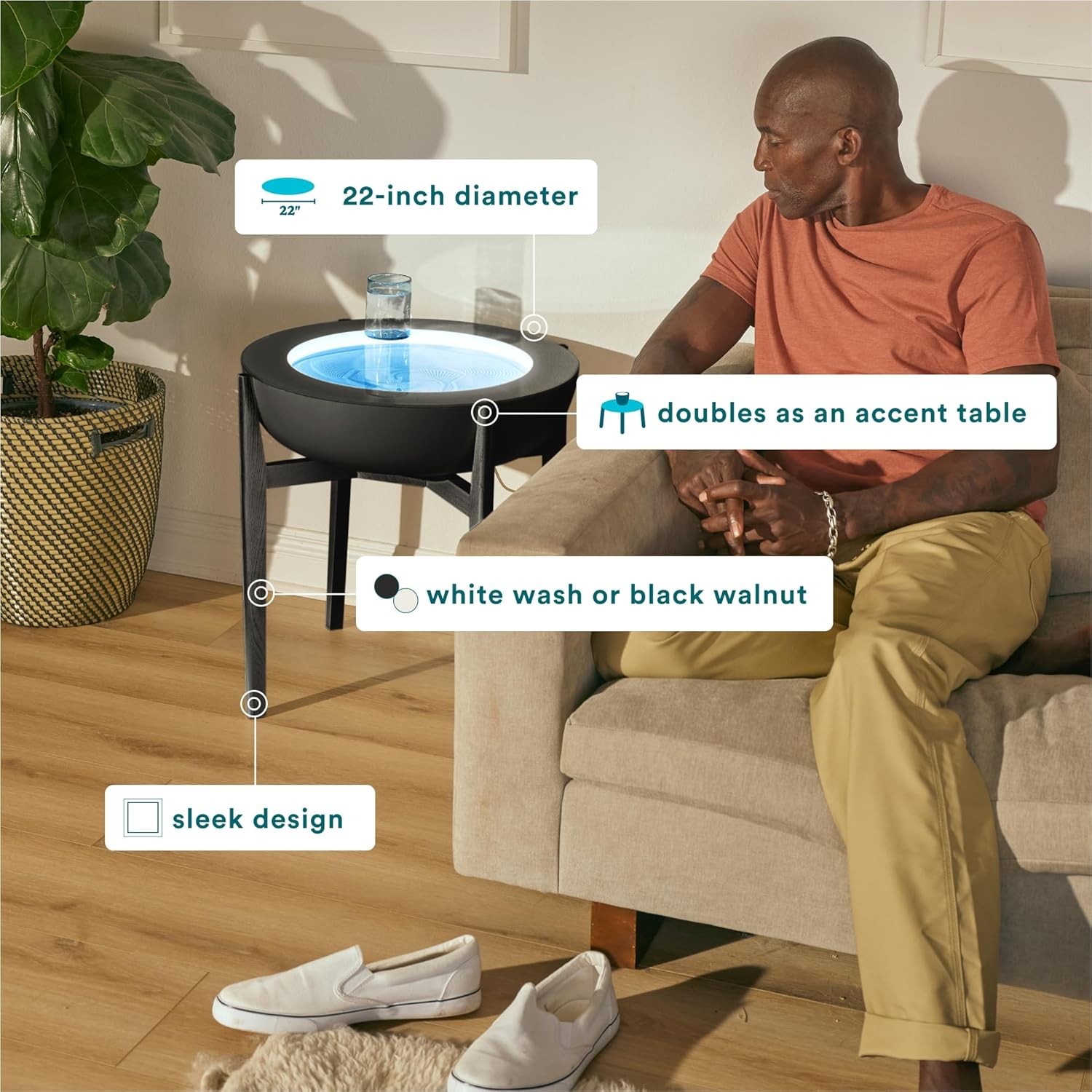 HoMedics Drift Sandscape Solid Wood Sand Table Stand Compatible with drift 21” ,