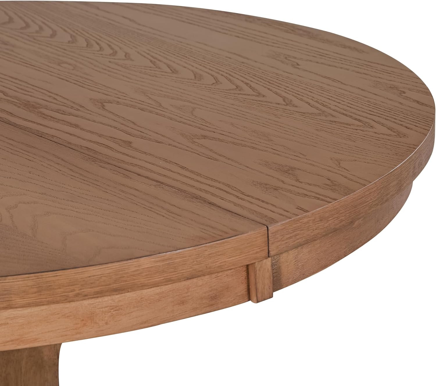 Rustic Expandable Pedestal Dining Table, 39″-57″, Farmhouse Style, Walnut