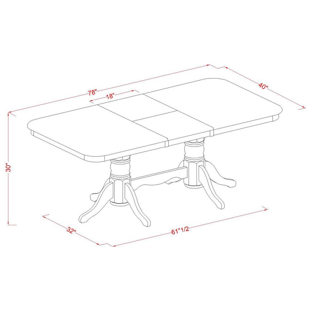Napoleon rectangular round corner dining table with 17 in self …
