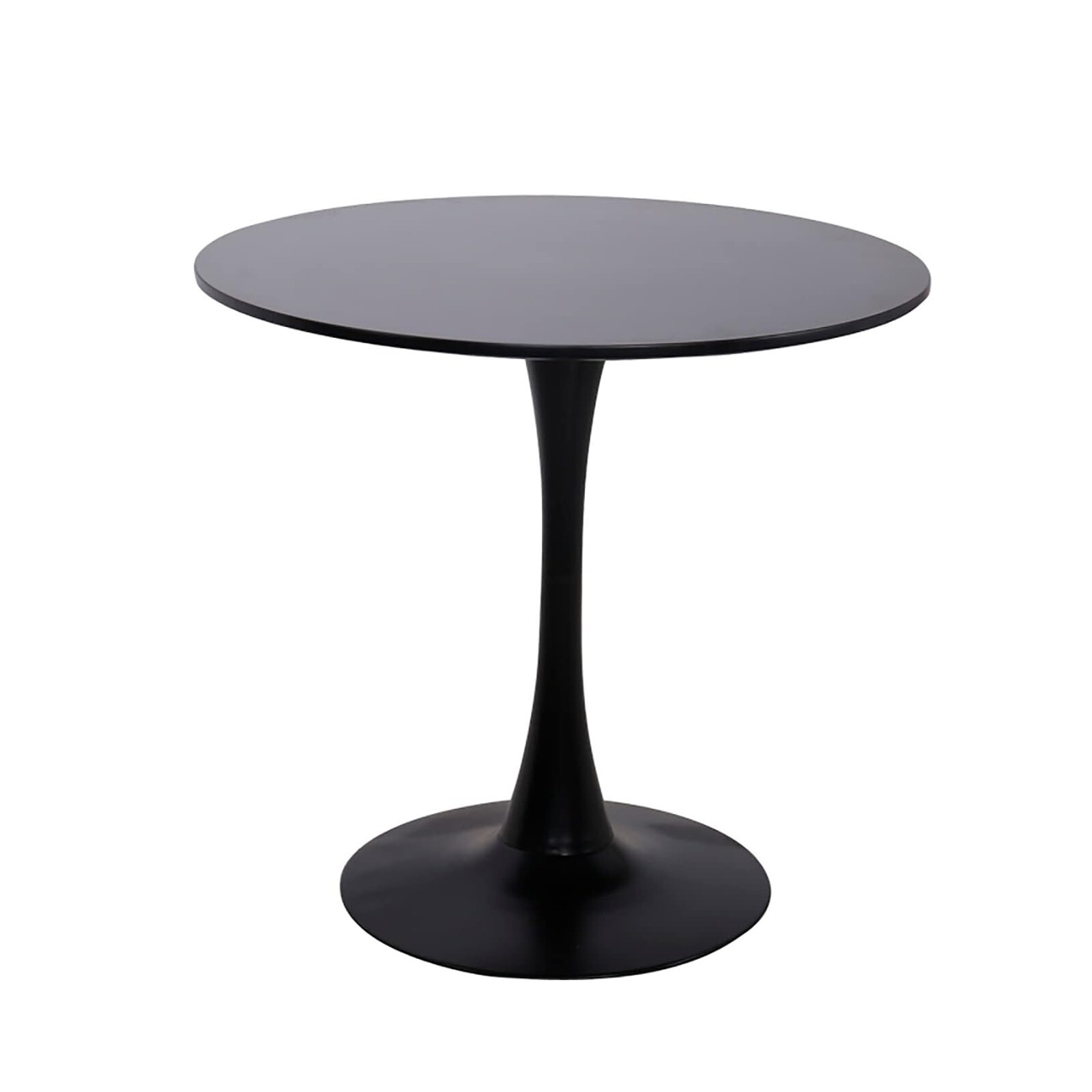 Round Tulip Dining Table 31.5” Kitchen Table w/ MDF Top & Metal Pedestal Base
