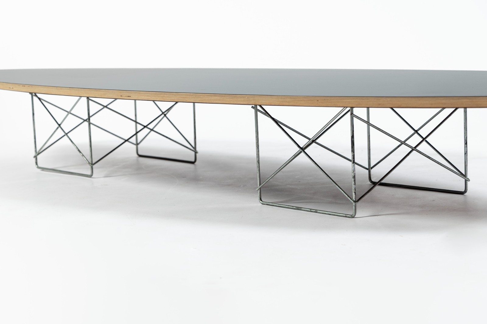 Eames Surfboard ETR Coffee Table for Herman Miller, Black Mid Century Modern