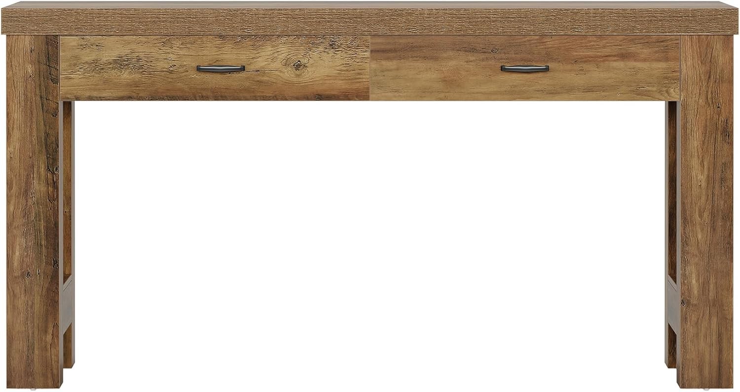 63″ Console Table with 2 Drawers, Farmhouse Entryway Sofa Table for Living Room