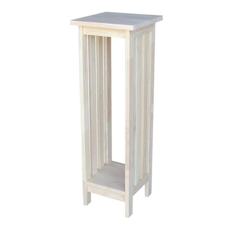 Tall Plant Stand For Indoor Display Shelf Narrow Small Corner Accent Table Wood