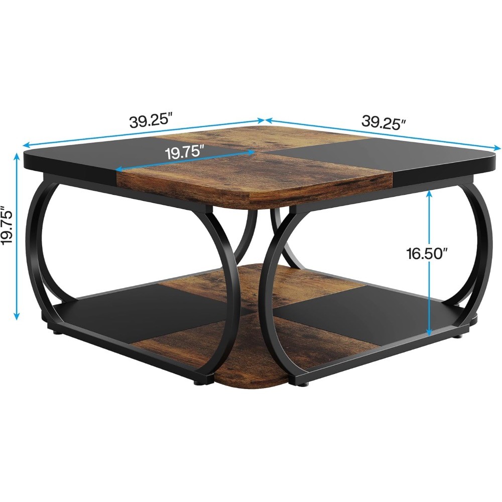 Square Coffee Table Features A Unique Two-tier Design
