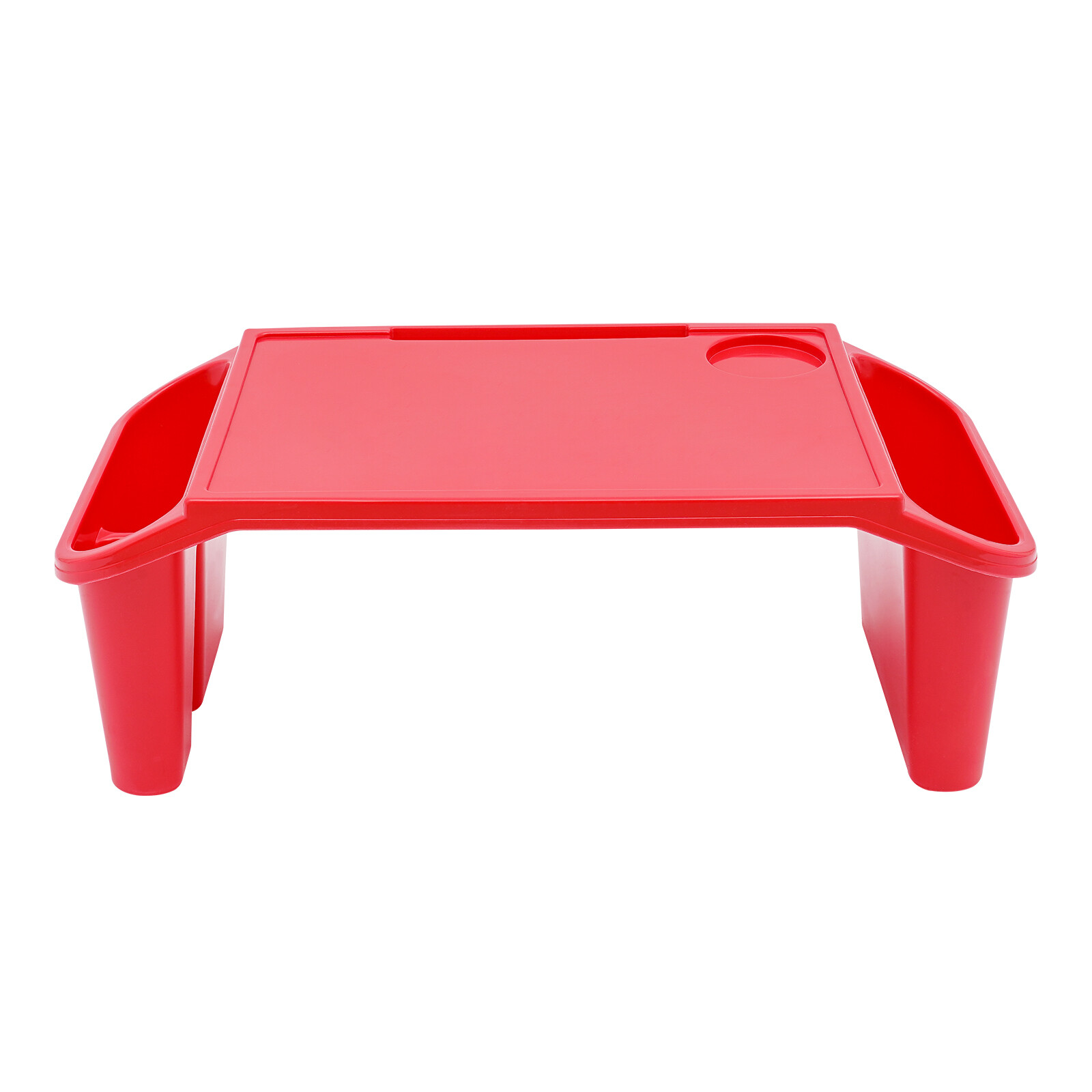 4 Pcs Kids Lap Desk Tray, Plastic Breakfast Laptop Trays with Side Pockets