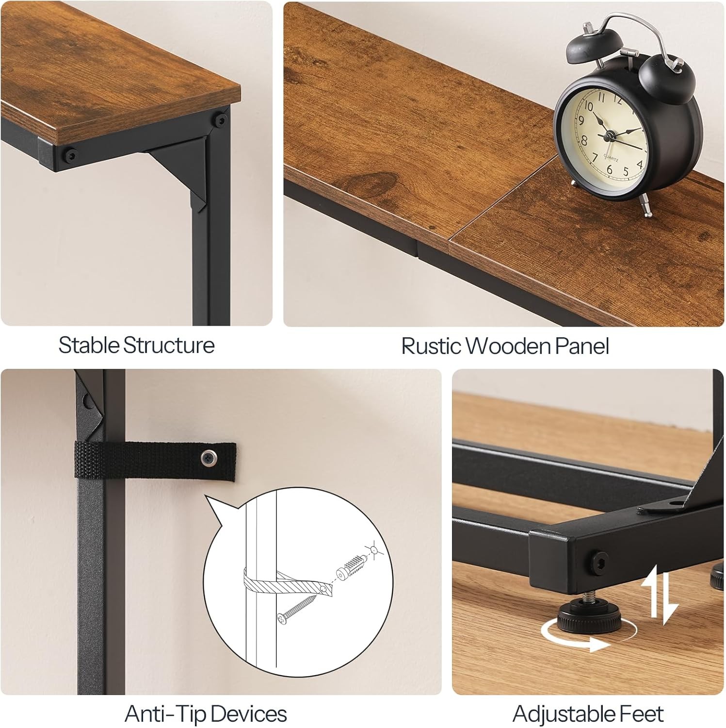 Console Table with Adjustable Height (25”-32.9”) Behind Couch Table Sofa Table