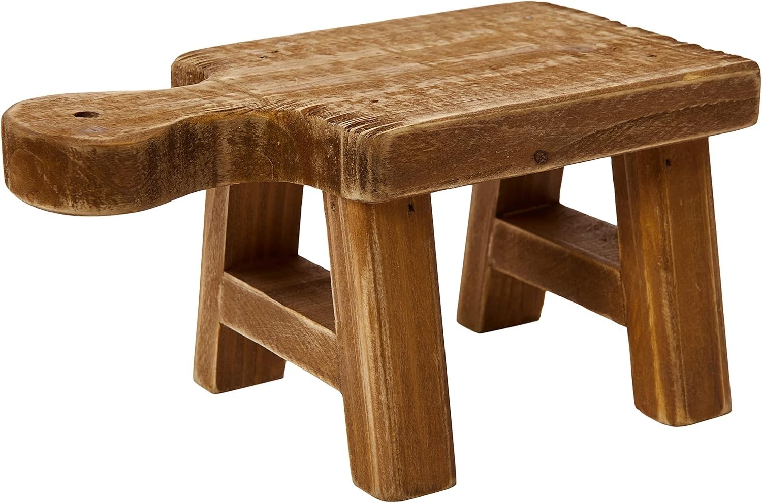 Charming Square Wood Pedestal with Handle – Perfect for Decorative Objects 9.5L