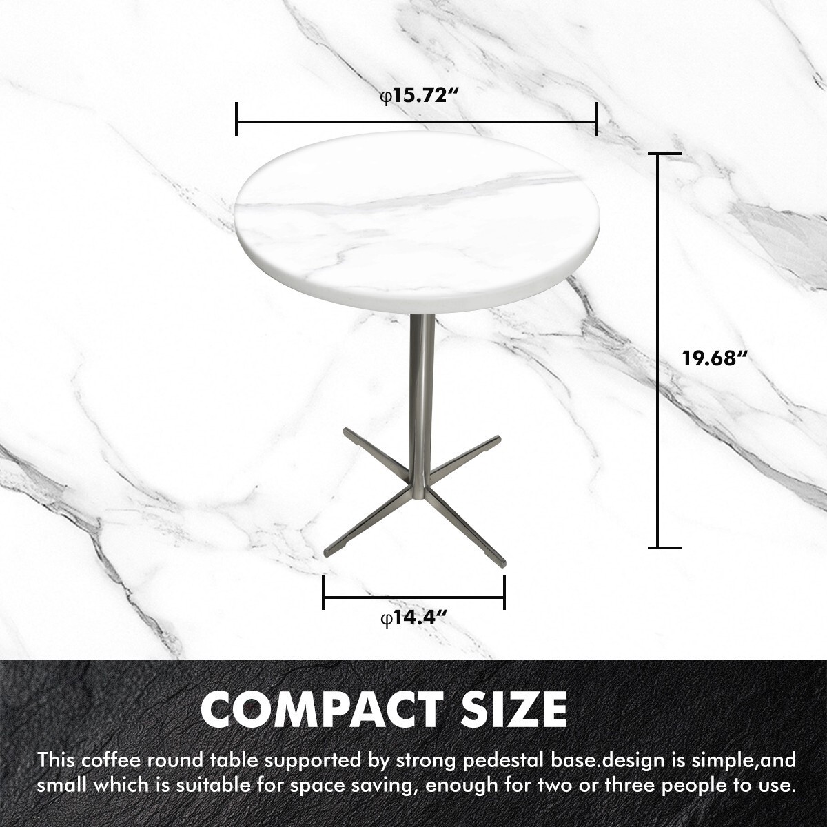 Nature Marble round end table living room Corner Coffee Sofa table small spaces