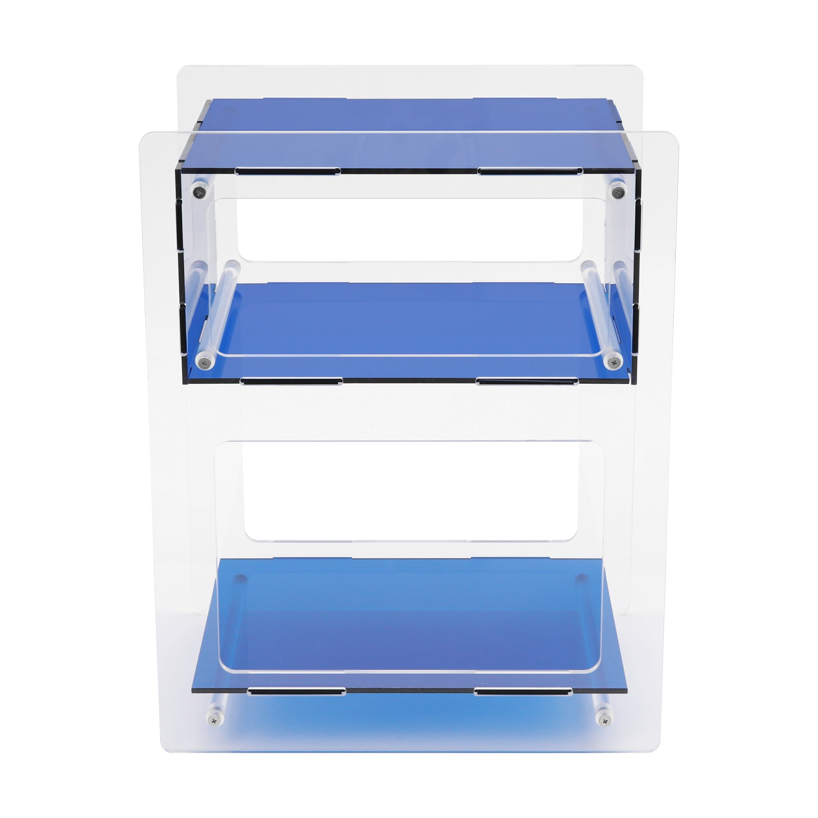 Modern Design Blue Acrylic Decorative End Table- Home Decor Display Nightstand