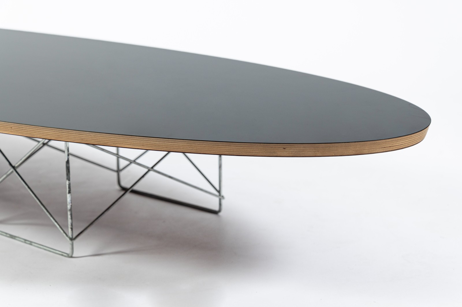 Eames Surfboard ETR Coffee Table for Herman Miller, Black Mid Century Modern