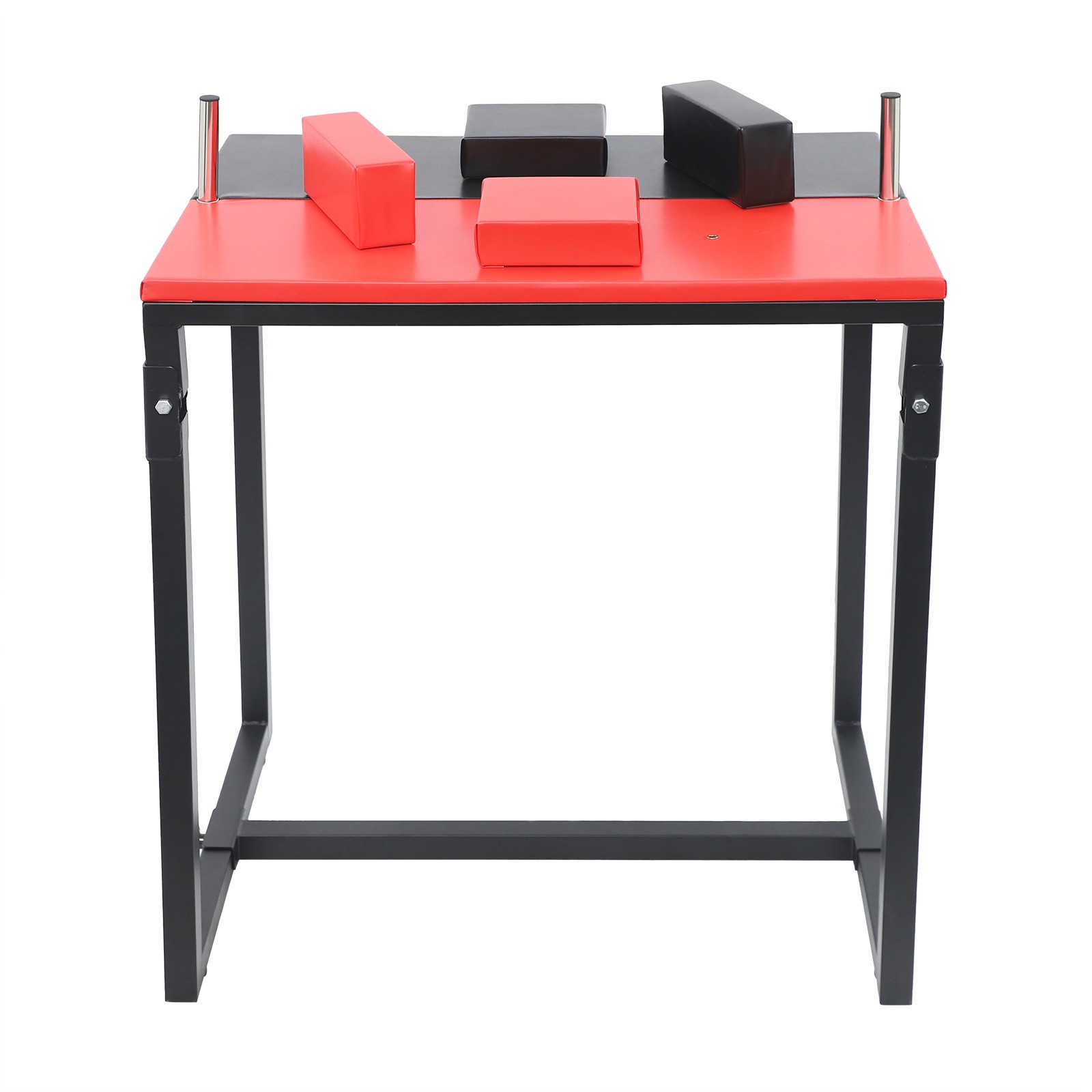 Foldable Arm Wrestling Table, w/ Elbow+Forearm Pads, Bar Game Table, Black+Red