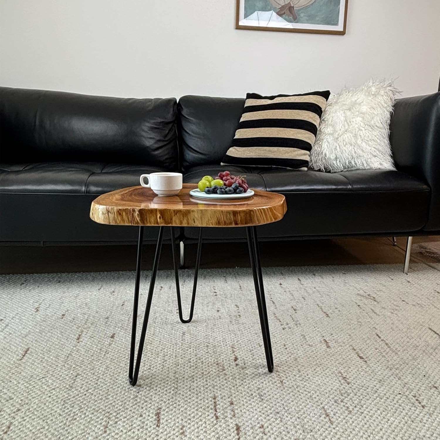 Unique Live Edge Side Table – Natural Wood End Table for Living Room & Bedroom