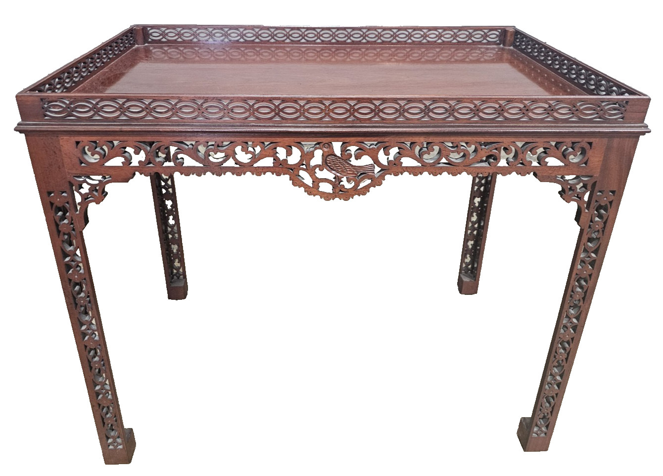 Baker Williamsburg Mahogany Chippendale Byrd China Table CW 192 Rare