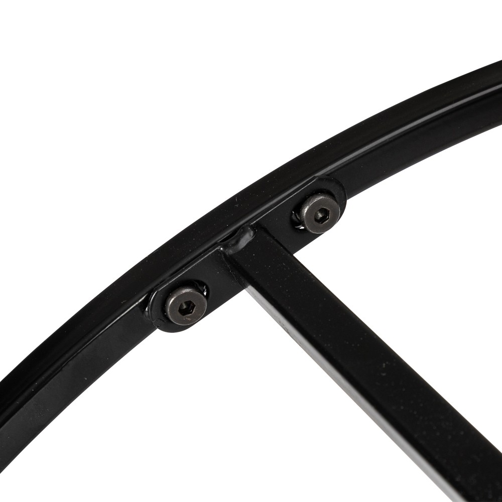 2 Layers 5mm Thick Tempered Glass Countertops Round Wrought Iron Coffee Table