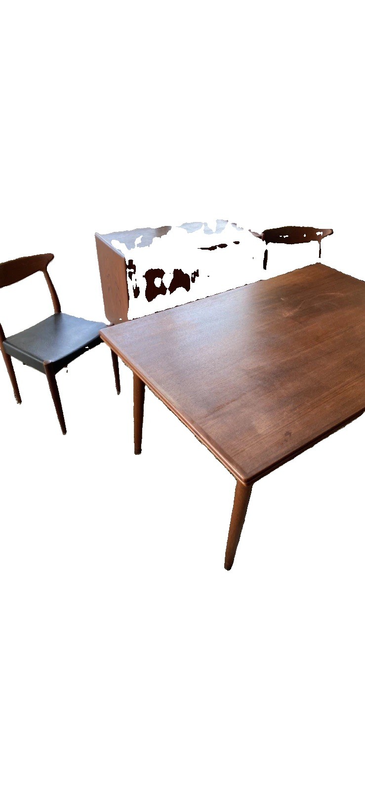Danish Scandinavian Teak Mid-Century Extendable Rectangular Dining Table 53×37
