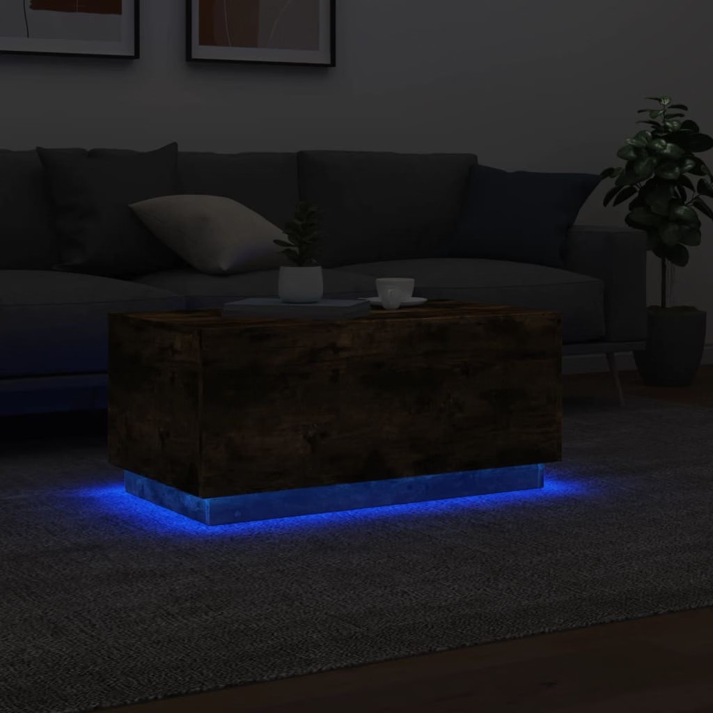 Coffee Table Smoked Oak Engineered wood 35.4×19.7×15.7 in